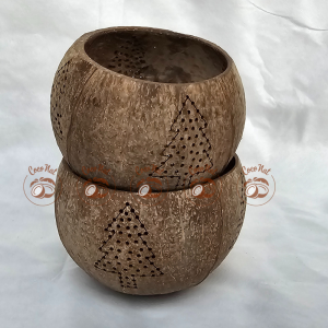 Eco-friendly coconut candle holder for Christmas holiday from Vietnam